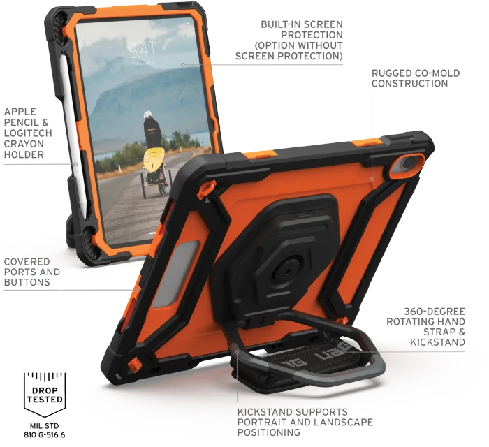 UAG Plasma Series Case für Apple iPad (10.Gen, 2022) 10.9", schwarz, orange