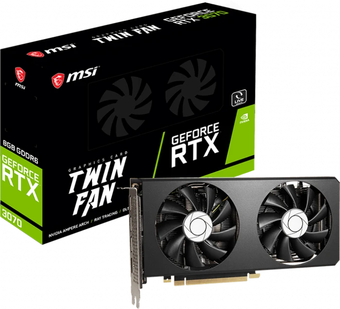 MSI GeForce RTX 3070 Twin Fan 8G LHR, 8GB GDDR6, HDMI, 3x DP