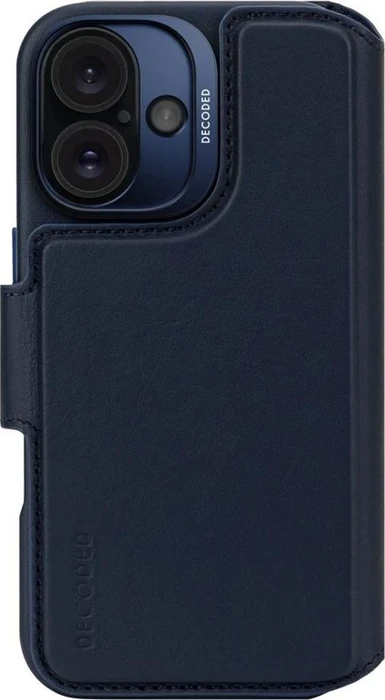 Decoded Leather Detachable Wallet Case für Apple iPhone 16 navy blue