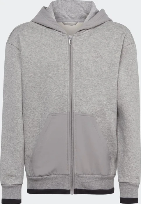 adidas ALL SZN Fleece Full-Zip Hoodie medium grey heather/black (Junior)