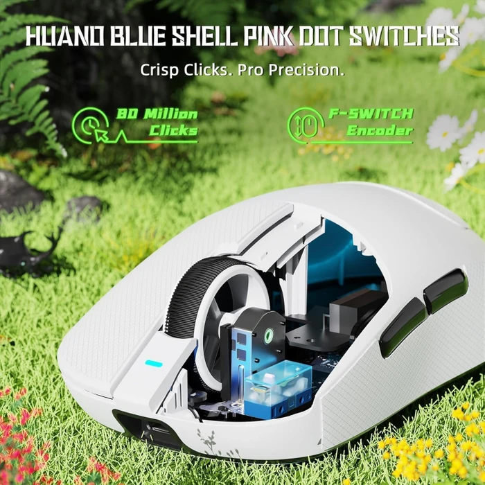 Attack Shark X8 SE Tri-mode Wireless Gaming Mouse, weiß, inkl. Grip Tape, USB/Bluetooth