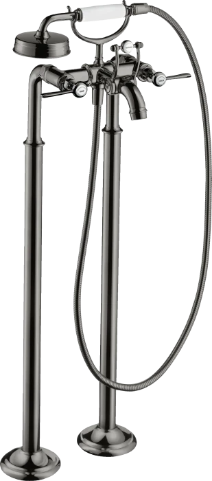 Hansgrohe Axor Montreux 2-Griff Wannenarmatur bodenstehend mit Hebelgriffen polished black chrome