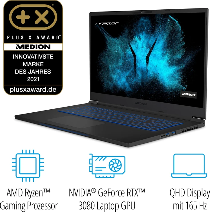 Medion Erazer Beast X25, Ryzen 9 5900HX, 64GB RAM, 2TB SSD, GeForce RTX 3080, UK