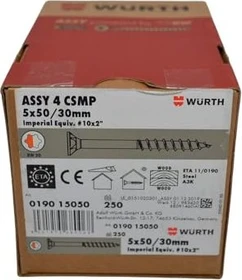 Würth ASSY 4 CSMP 5x50 Spanplattenschraube, 5x50mm, 250 Stück