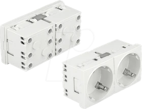 DeLOCK Easy 45 Schutzkontakt-Steckdose 45° 2-fach, weiß, 5er-Pack