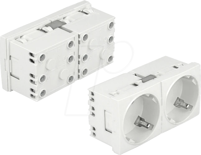 DeLOCK Easy 45 Schutzkontakt-Steckdose 45° 2-fach, weiß, 5er-Pack