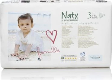 Naty by Nature Babycare Gr.3 Öko Einwegwindel, 4-9kg, 52 Stück