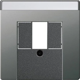 Gira System 55 Abdeckung für TAE und USB mit Beschriftungsfeld, Edelstahl