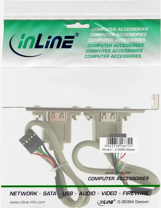 InLine Slotblende, 2x USB-A 2.0