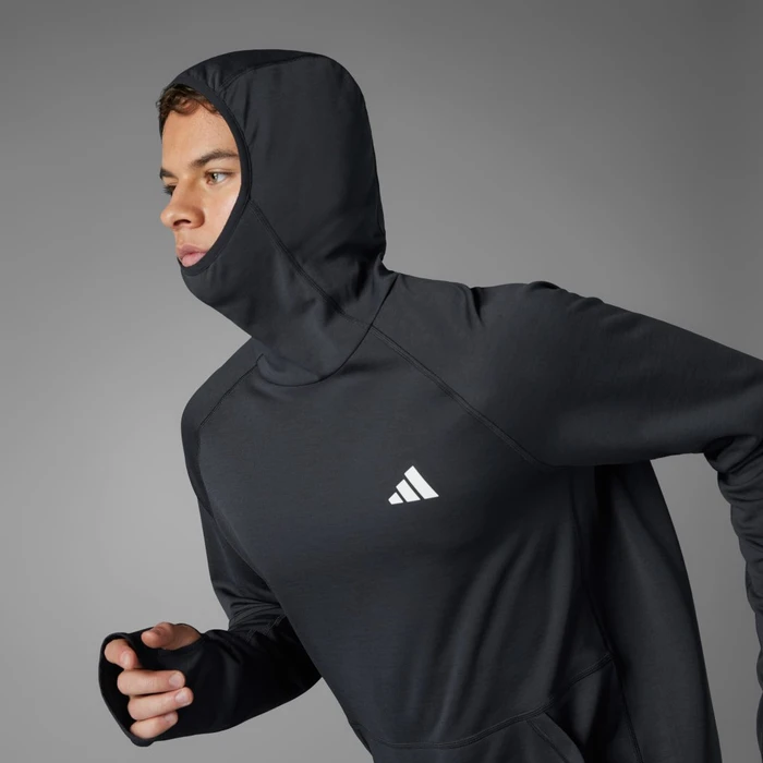 adidas Own The Run 3-Streifen Hoodie schwarz (Herren)