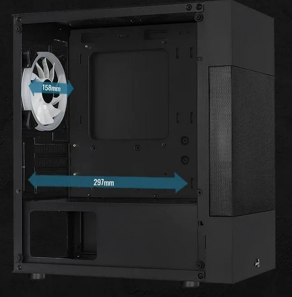 AeroCool Atomic Lite [V1], Lüfter LED Fixed RGB, Glasfenster