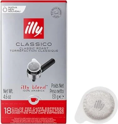 illy Espresso Single Servings Normale Röstung Kaffeepads, 18 Stück