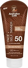 Australian Gold Face + Self Tanner Lotion Tan and Protect LSF50+, 88ml