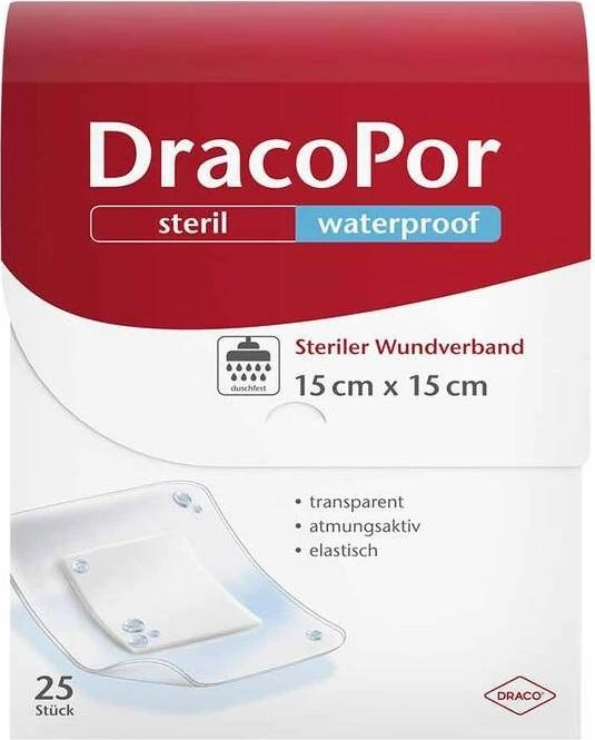 Dr. Ausbüttel DracoPor Waterproof Wundverband Duschpflaster, 15 x 15cm, 25 Stück
