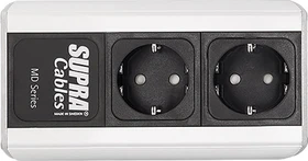 Supra Cables LoRad MD02-EU MK3 mit Netzfilter, 2-fach, silber/schwarz