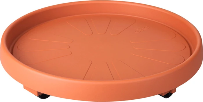 Elho Universal Planttaxi Blumentopfuntersetzer mit Rollen rund 30cm terracotta