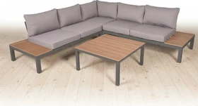 Garden Pleasure Valentina Lounge-Set grau/schwarz, 4-tlg.