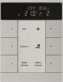 Busch-Jaeger Raumtemperaturregler mit CO2/Feuchte-Sensor 6-fach alusilber