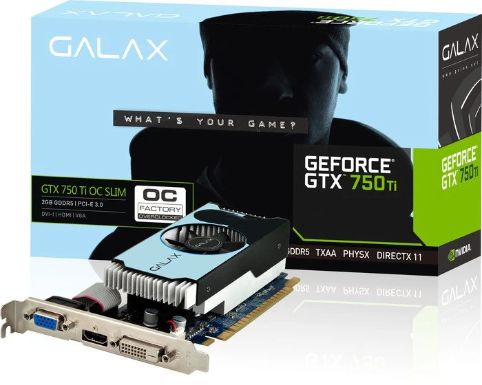 KFA2 GeForce GTX 750 Ti OC Slim, 2GB GDDR5, VGA, DVI, HDMI