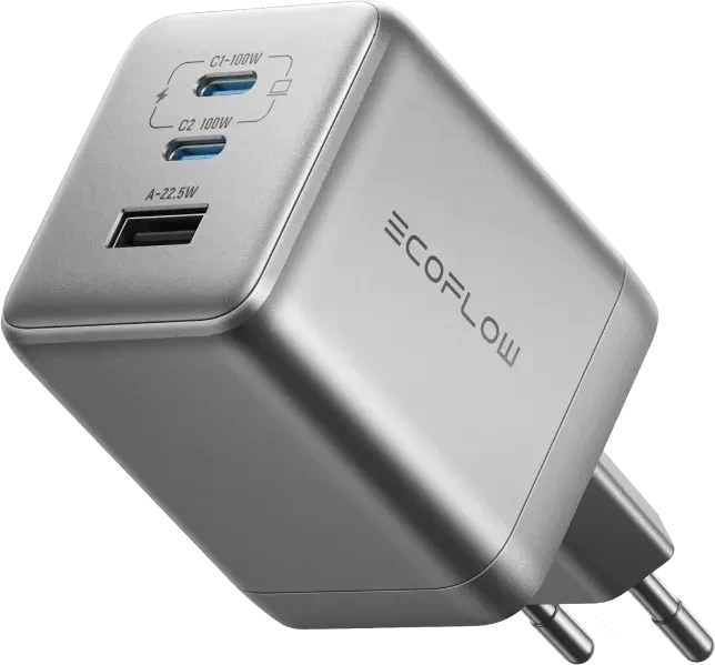 EcoFlow Rapid Pro GaN Charger 100W silber