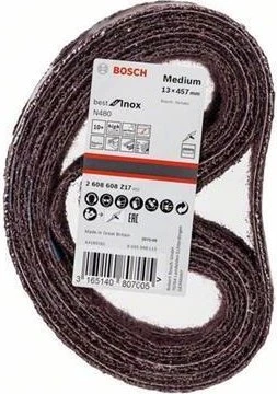 Bosch Professional N480 Best for Inox Schleifband mittel, 13x457mm, 10 Stück