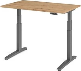Hammerbacher Ergonomic Aktiv XBHM12 elektrisch höhenverstellbarer Sitz-Steh-Schreibtisch 120x80cm Asteiche/graphit