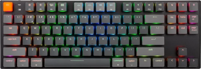 Keychron K1 V4, 80% TKL, LEDs RGB, schwarz, Gateron LOW PROFILE RED, USB/Bluetooth, US