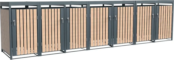 Westmann Planta Mülltonnenbox 6x 240l holzoptik/anthrazit