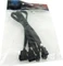 Phobya 4-Pin auf 3x 4-Pin Verteiler, sleeved, 10cm, schwarz Vorschaubild