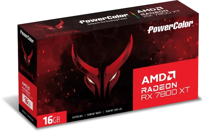 PowerColor Red Devil Radeon RX 7800 XT, 16GB GDDR6, HDMI, 3x DP