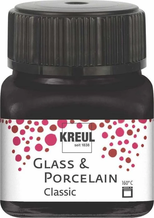 Kreul Glass & Porcelain Classic Malfarbe, konturenfarbe schwarz, 20ml