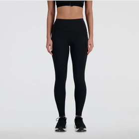 New Balance Sleek Pocket High Rise 27" Legging Hose lang schwarz (Damen)