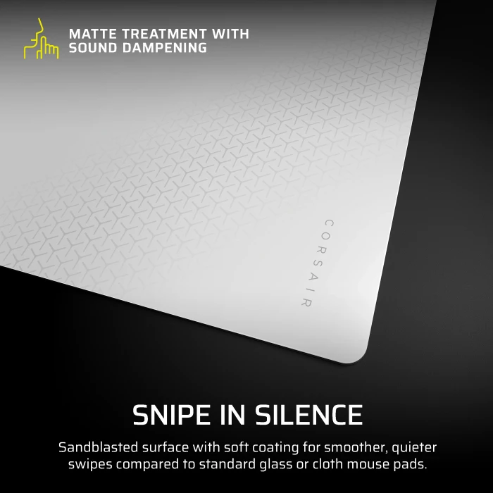 Corsair MM Glass Precision Gaming Mouse Pad - Large 450x400mm, grau