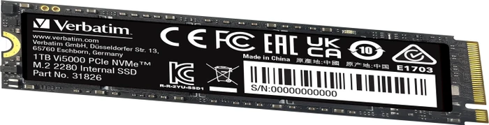 Verbatim Vi5000 PCIe NVMe SSD 1TB, M.2 2280 / M-Key / PCIe 4.0 x4