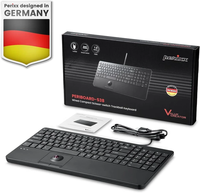 Perixx Periboard-538, schwarz, USB, US