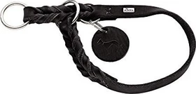 Hunter Solid Education Dressurhalsung für Hunde, Leder, weich, griffig, 50 M, schwarz