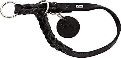 Hunter Solid Education Dressurhalsung für Hunde, Leder, weich, griffig, 50 M, schwarz