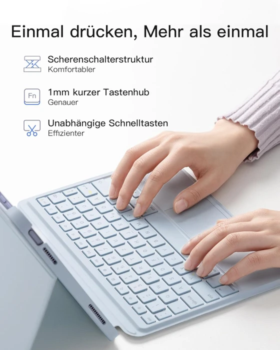 Inateck Abnehmbare Tastatur für iPad 10, DE