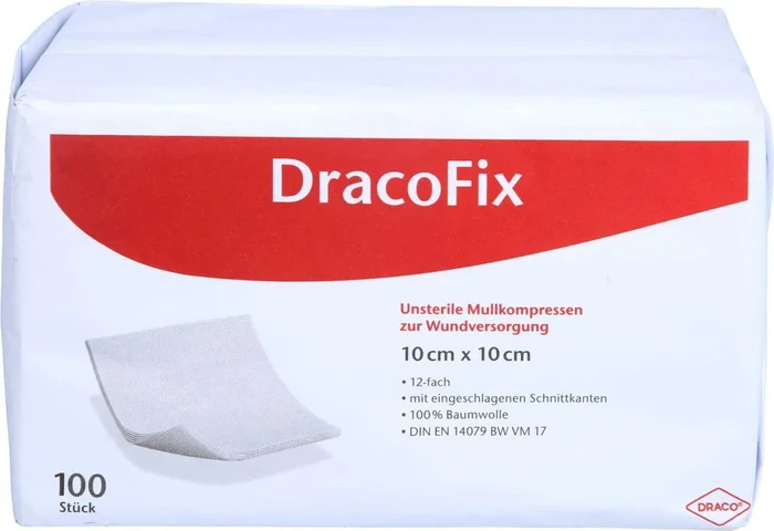 Dr. Ausbüttel DracoFix OP-Kompressen unsteril 12-fach, 10 x 10cm, 100 Stück