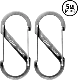 Nite Ize S-Biner Edelstahl Materialkarabiner 40x16mm silber, 2 Stück