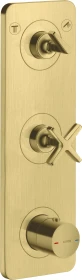 Hansgrohe Axor Citterio E Thermostatmodul 380/120 Kontrollfeld mit Platte für 2 Verbraucher brushed brass