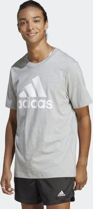 adidas Essentials Single Jersey Big Logo T-Shirt kurzarm medium grey heather (Herren)