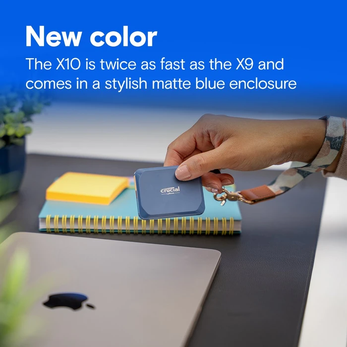 Crucial X10 Portable SSD, blau, 2TB, USB-C 3.2