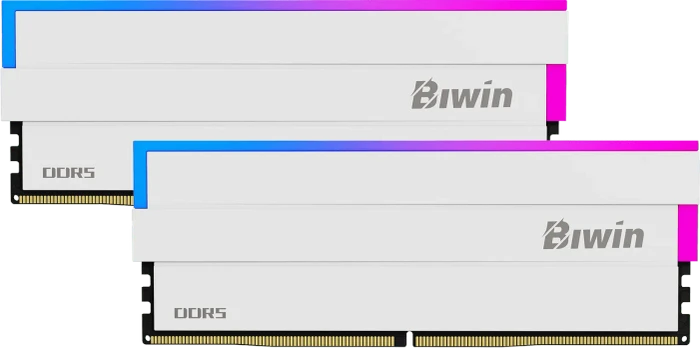 Biwin Black Opal DW100 RGB White UDIMM 32GB Kit, DDR5-6000, CL28-35-35-72, 1RX8
