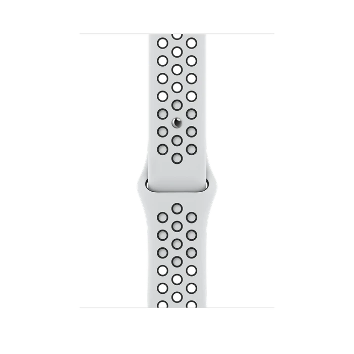 Apple Watch Nike Series 7 (GPS + Cellular) 45mm Aluminium Polarstern mit Sportarmband Pure Platinum/schwarz
