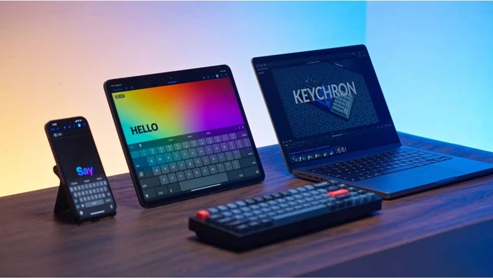 Keychron K6 Pro, PBT, schwarz, LEDs RGB, hot-swap, Keychron K Pro BLUE, USB/Bluetooth, US