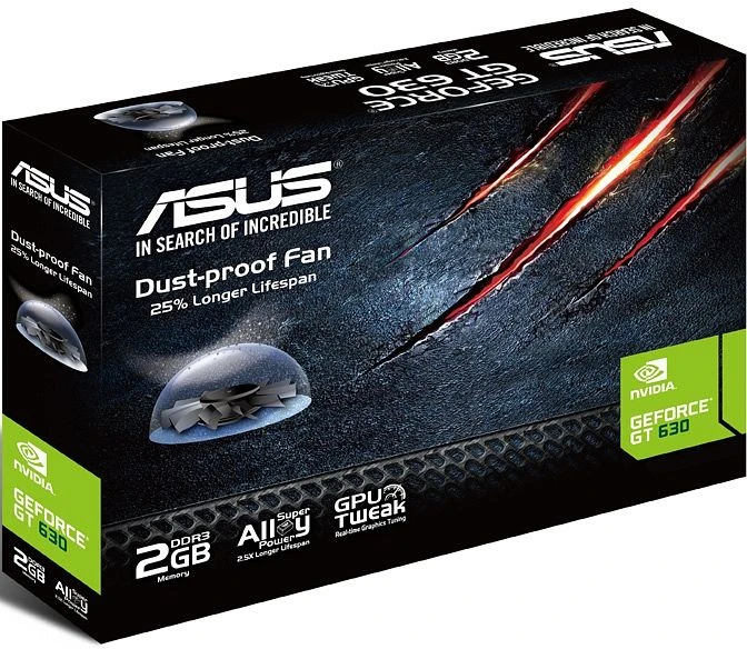 ASUS GeForce GT 630 V2, GT630-2GD3-V2, 2GB DDR3, VGA, DVI, HDMI