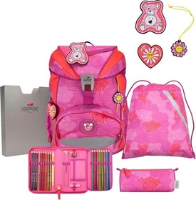 DerDieDas ErgoFlex Roses Schulrucksack-Set, 5-tlg.