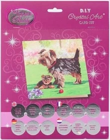 Craft Buddy Crystal Art Card Kit Yorkshire Terrier Dogs
