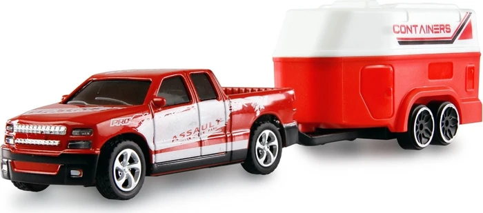 Amewi Pickup mit Wohnwagen RTR rot 1:64